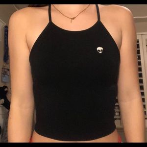 Black Alien Halter Top